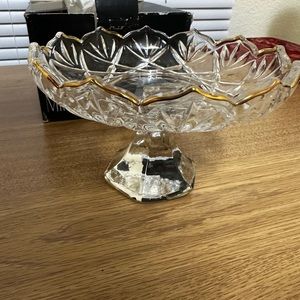 In Box Mikasa German Lead Crystal Candy Plate 6.25”